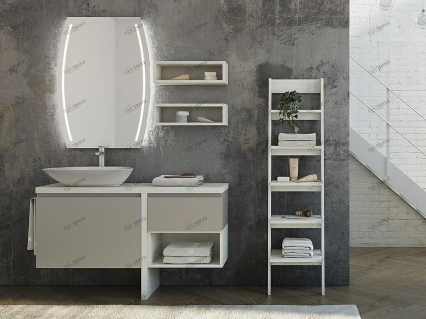 LEGNOBAGNO Отдельная лакированная тумба под умывальник из меламина с зеркалом Freedom lineare sun-id-1374867