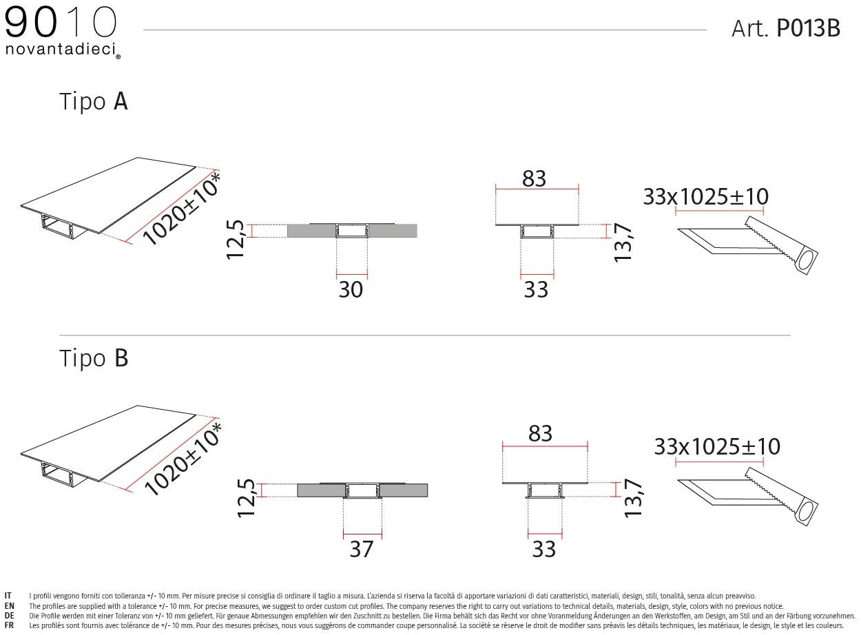 9010 novantadieci Линейный световой профиль из alumite®  P013  - Вид №3