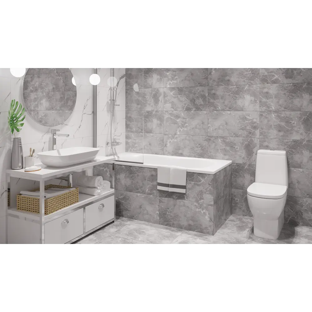 Керамогранит Grasaro Softmarble 30x60 см 1.08 м² лаппатированный цвет серый мрамор 82282981 STLM-2079804 - Вид №4