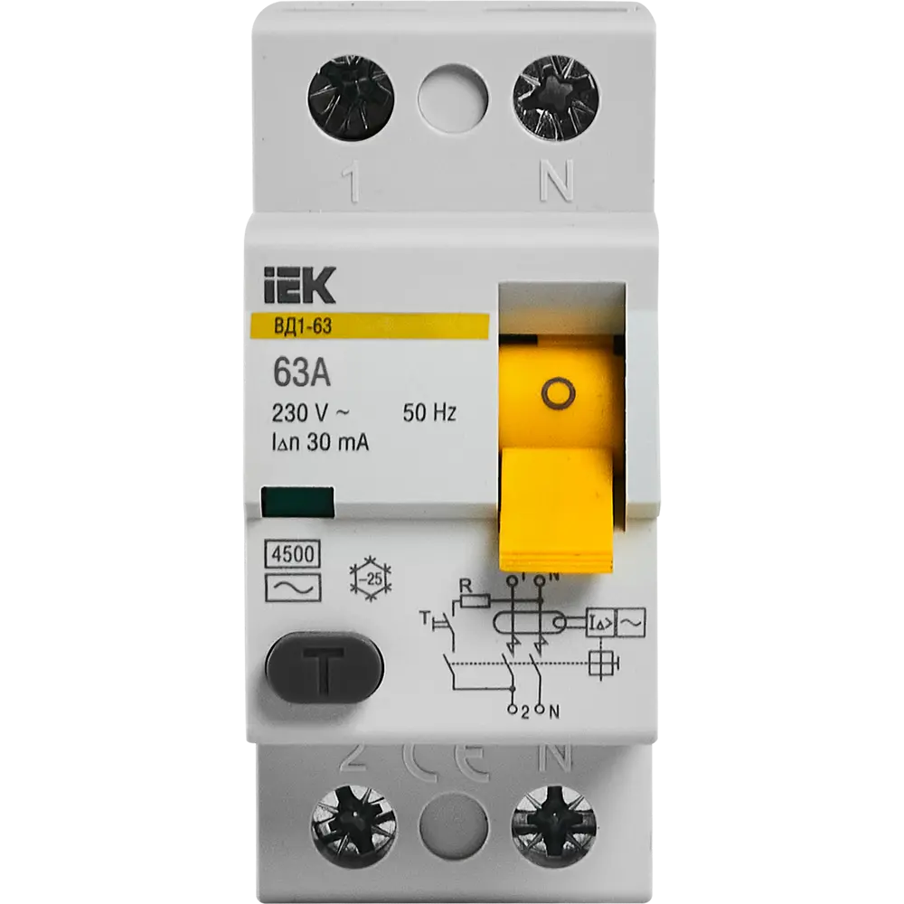УЗО IEK ВД1-63 — защита от токов утечки и поражения электротоком 82309849 STLM-1443902 - Вид №1