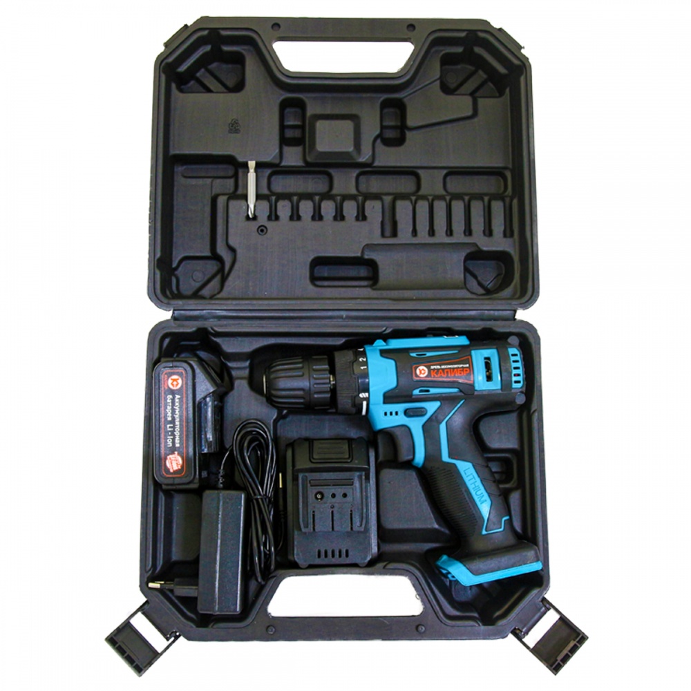 71064 Калибр Аккумуляторная дрель (Li-Ion)  ДА -12-2А+ 