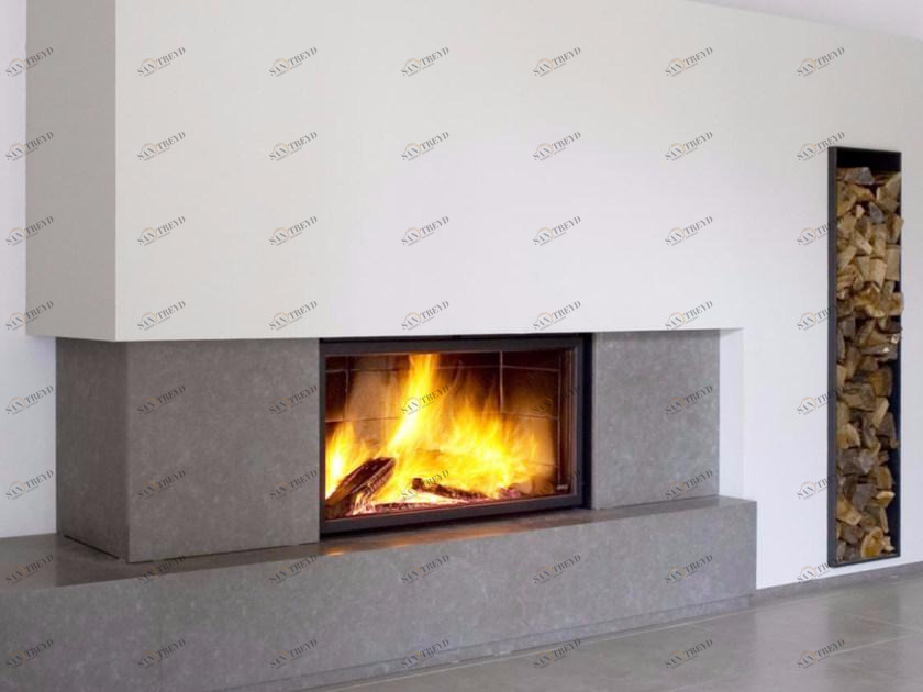 Stûv Дровяной камин в стальной и стеклянной стене Stûv 21 sun-id-1428369