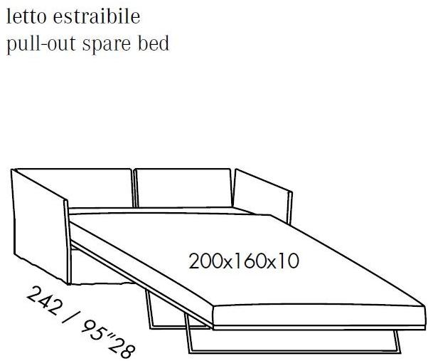Meridiani Двуспальный диван-кровать со съемным чехлом из ткани Fox sun-id-1413699 - Вид №5