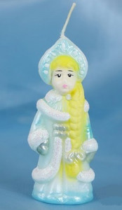 1413 Свеча новогодняя фигурная 1 25 г "Снегурочка м" 7,5х3 Омский Свечной