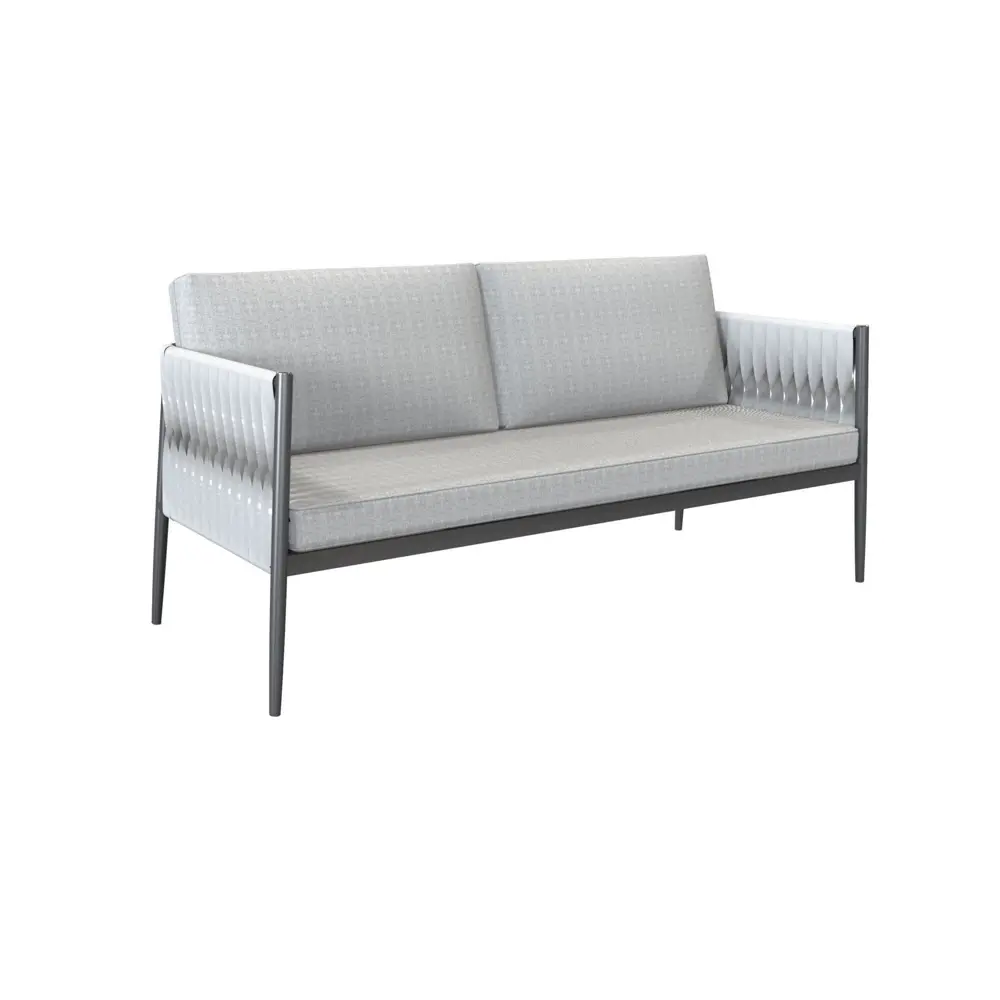 Набор садовой мебели Naterial Henio алюминий/полиэстер/стекло серый: стол, диван и 2 кресла STLM-2179816 - Вид №5