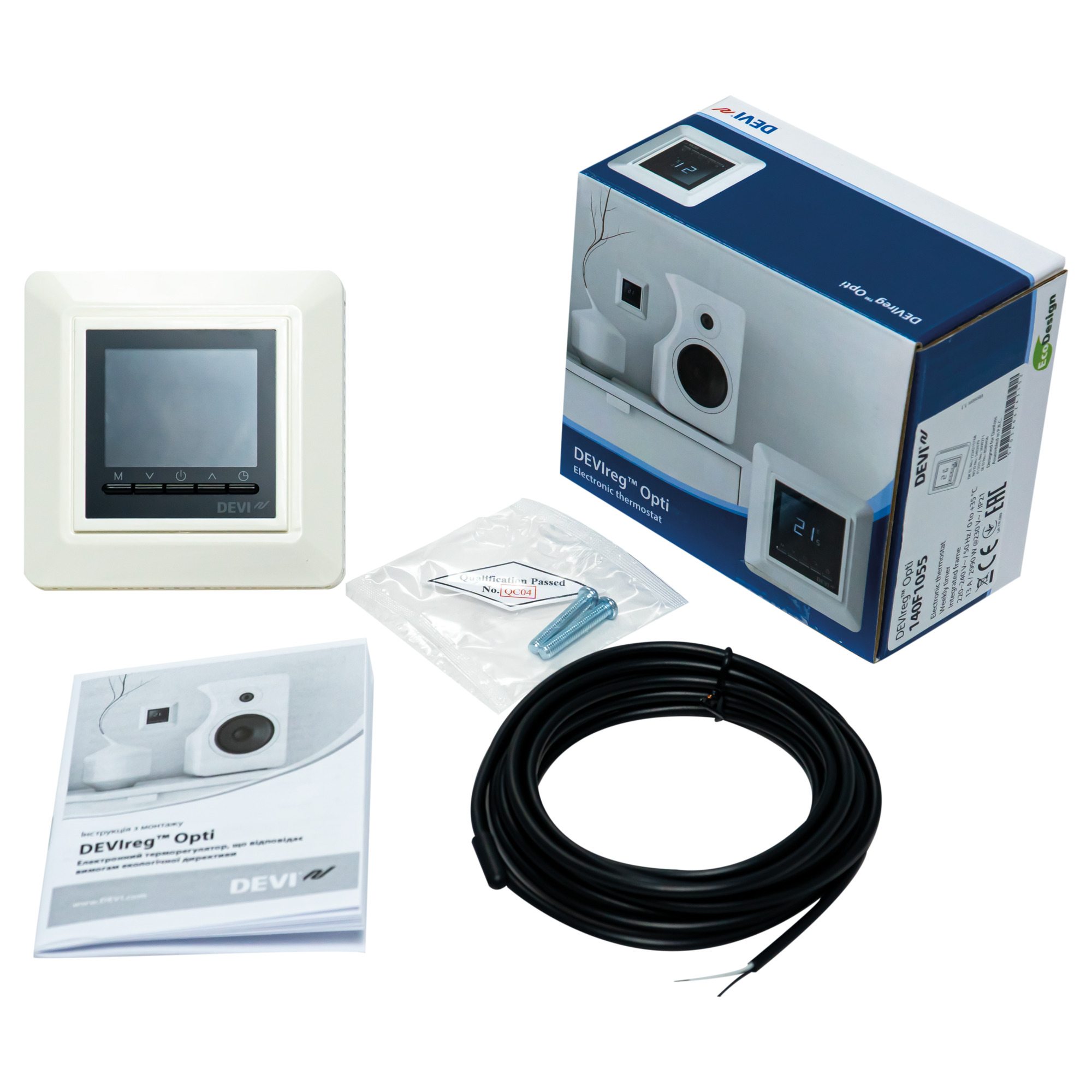 Danfoss DEVIreg™ Opti — программируемый терморегулятор со встроенными программами таймера DEVIreg OPTI терморегулятор 140F1055  - Вид №3