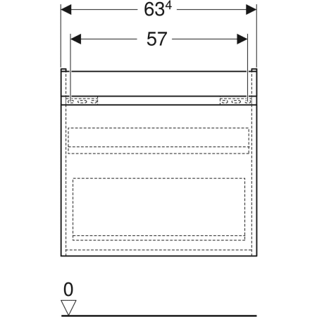501.909.00.1 Шкафчик для раковины Geberit Renova Plan, с одним выдвижным ящиком и одним внутренним выдвижным ящиком Geberit  - Вид №48
