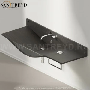 AGAB03501RDXRW Подвесная раковина настенная прямоугольная Agape  черная