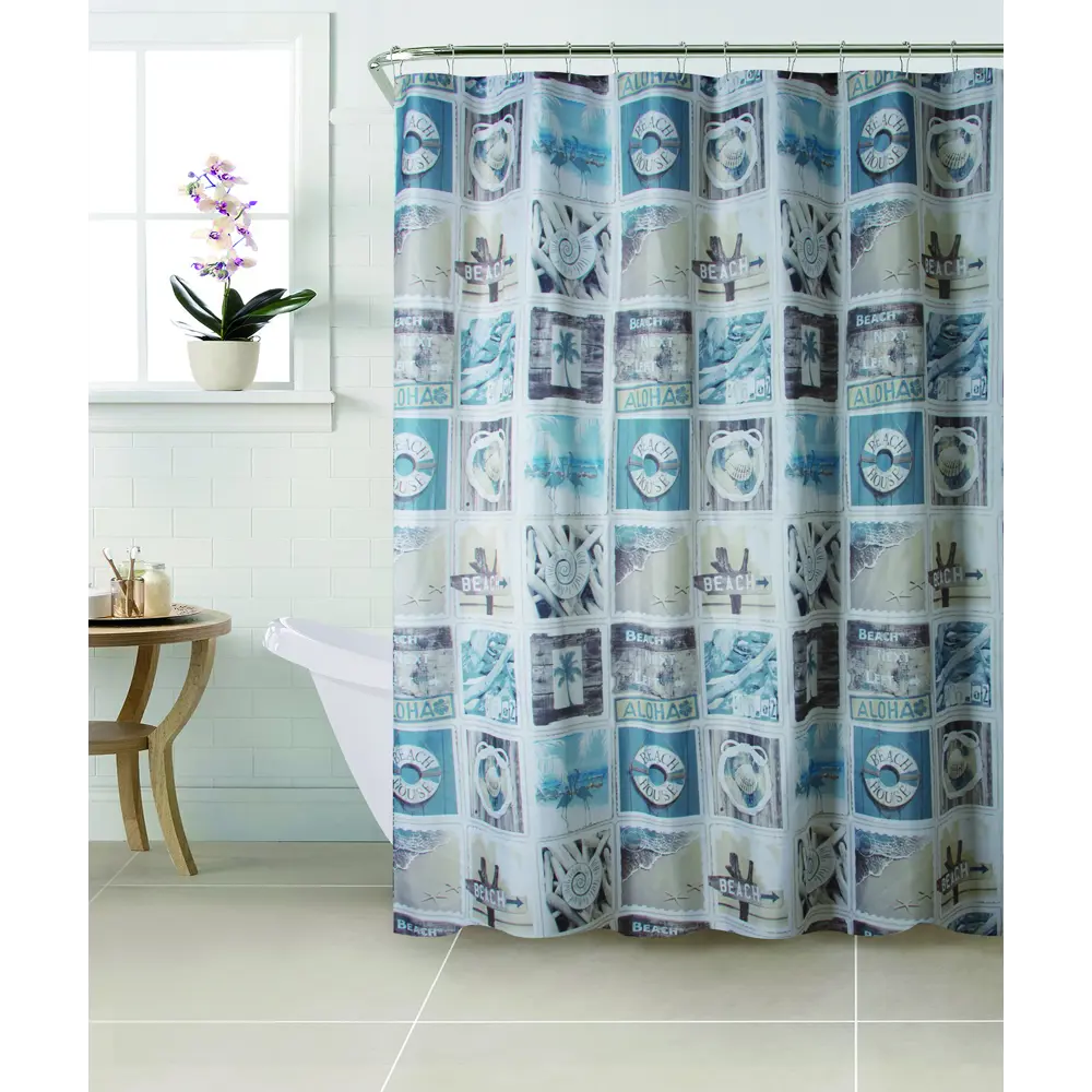 Штора для ванной SWENSA Beach 180×180 см - стильная защита от брызг 82068074 STLM-0018748 - Вид №7