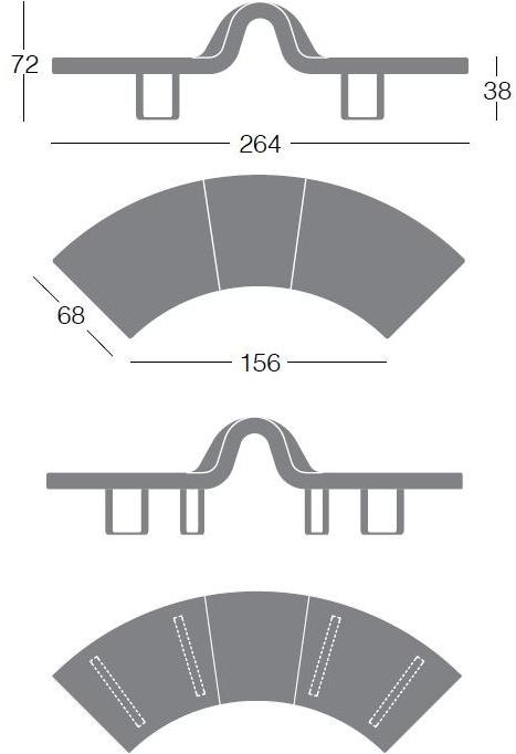Segis Модульная круглая скамья Longway Ih39 / ih40  - Вид №11