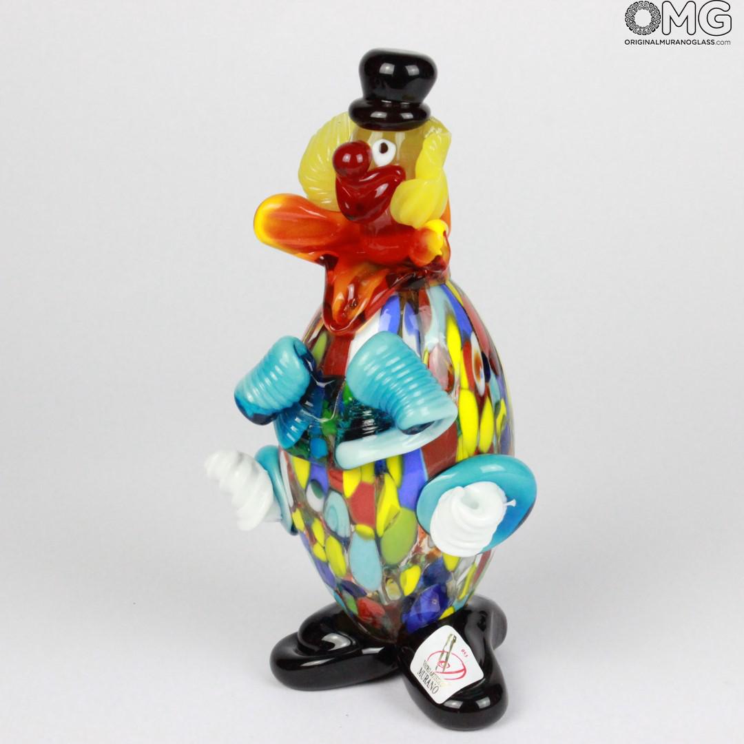 832 ORIGINALMURANOGLASS Статуэтка Клоун из разноцветного дутого муранского стекла OMG 12 см  - Вид №1