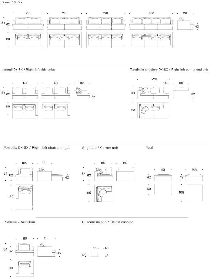 Saba Italia 3-х местный тканевый диван со съемным чехлом sun-id-1406308 - Вид №3