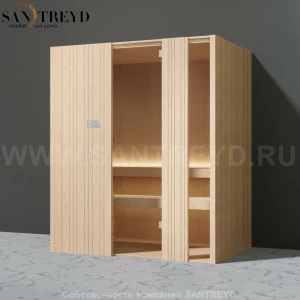 Effegibi AUKI SA50400002 Сауна. Установка: к стене. Мощность: 4 кВт макс. Размеры: длина 189 см, ширина 126 см. Отделка: канадский хемлок.