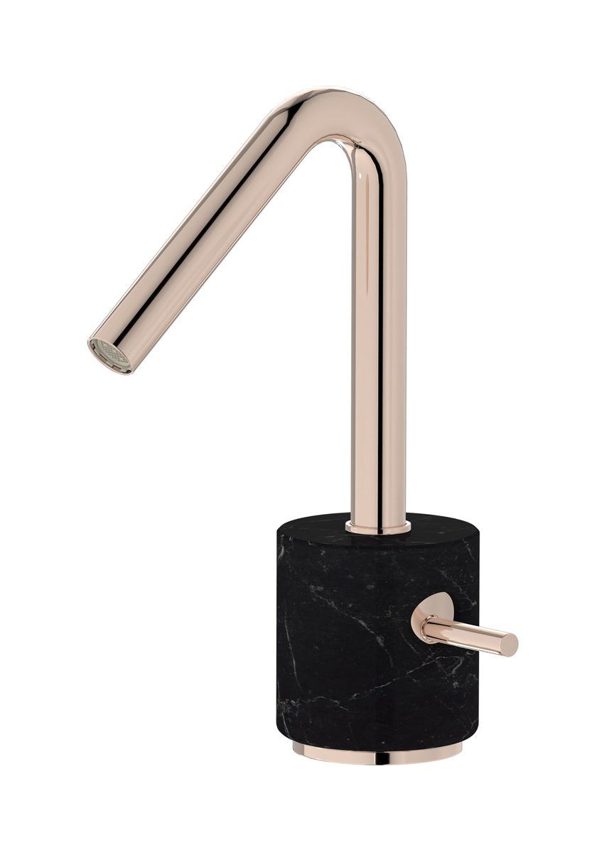 Смеситель для раковины на 1 отверстие в комплекте с донным клапаном WE ARE IB mr200rs_2 Rose Gold Marmo