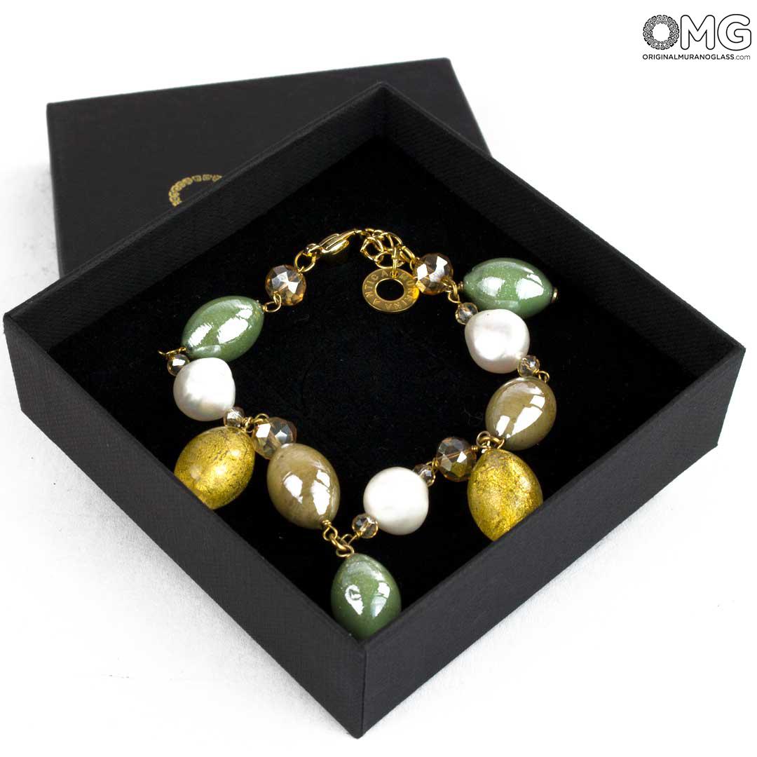 3956 ORIGINALMURANOGLASS Браслет Морской песок - Коллекция Antica Murrina - муранское стекло Original Murano Glass OMG 19 см  - Вид №1