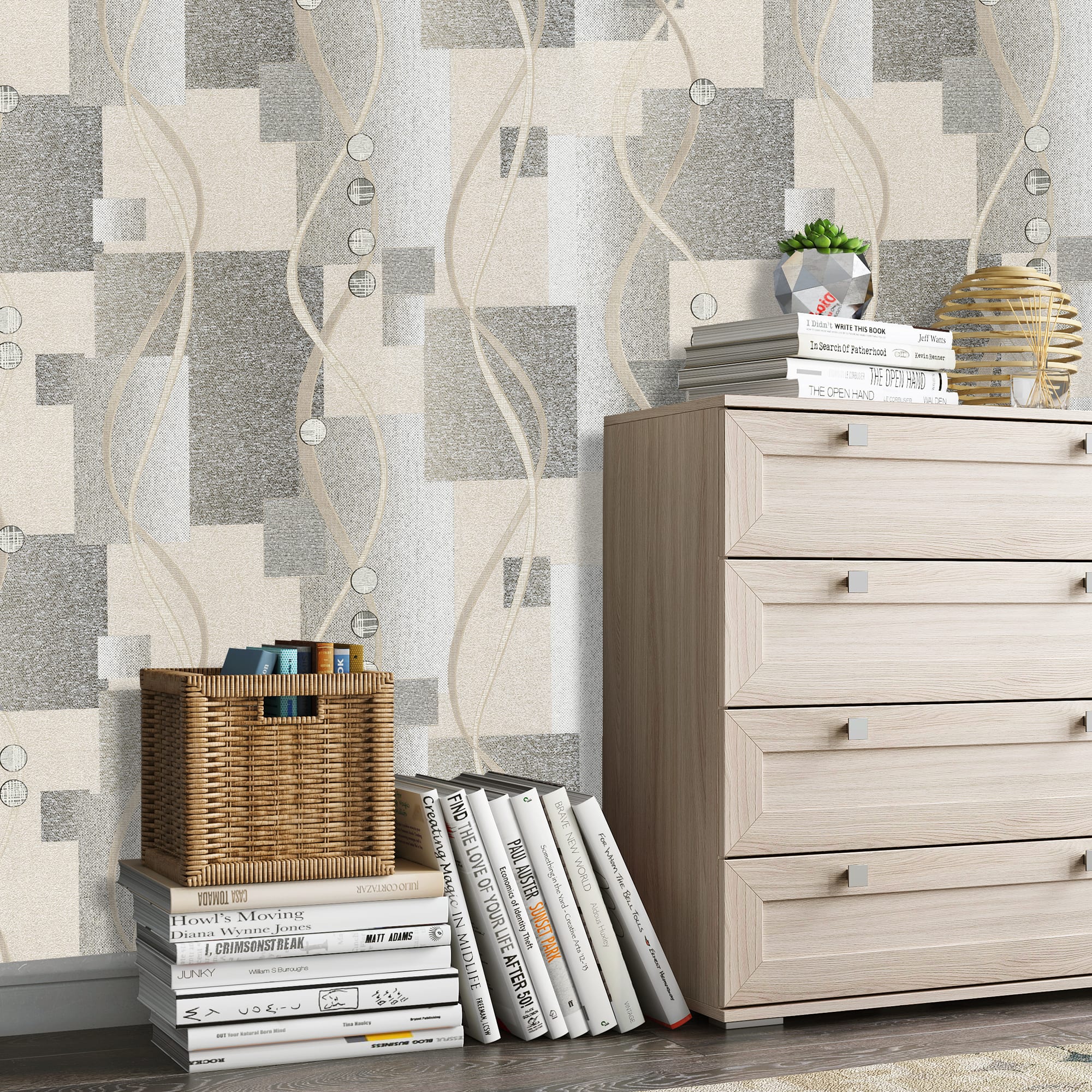 82399734 Обои флизелиновые коричневые 1.06 м 0407-2 Волны Santreyd  - Вид №2