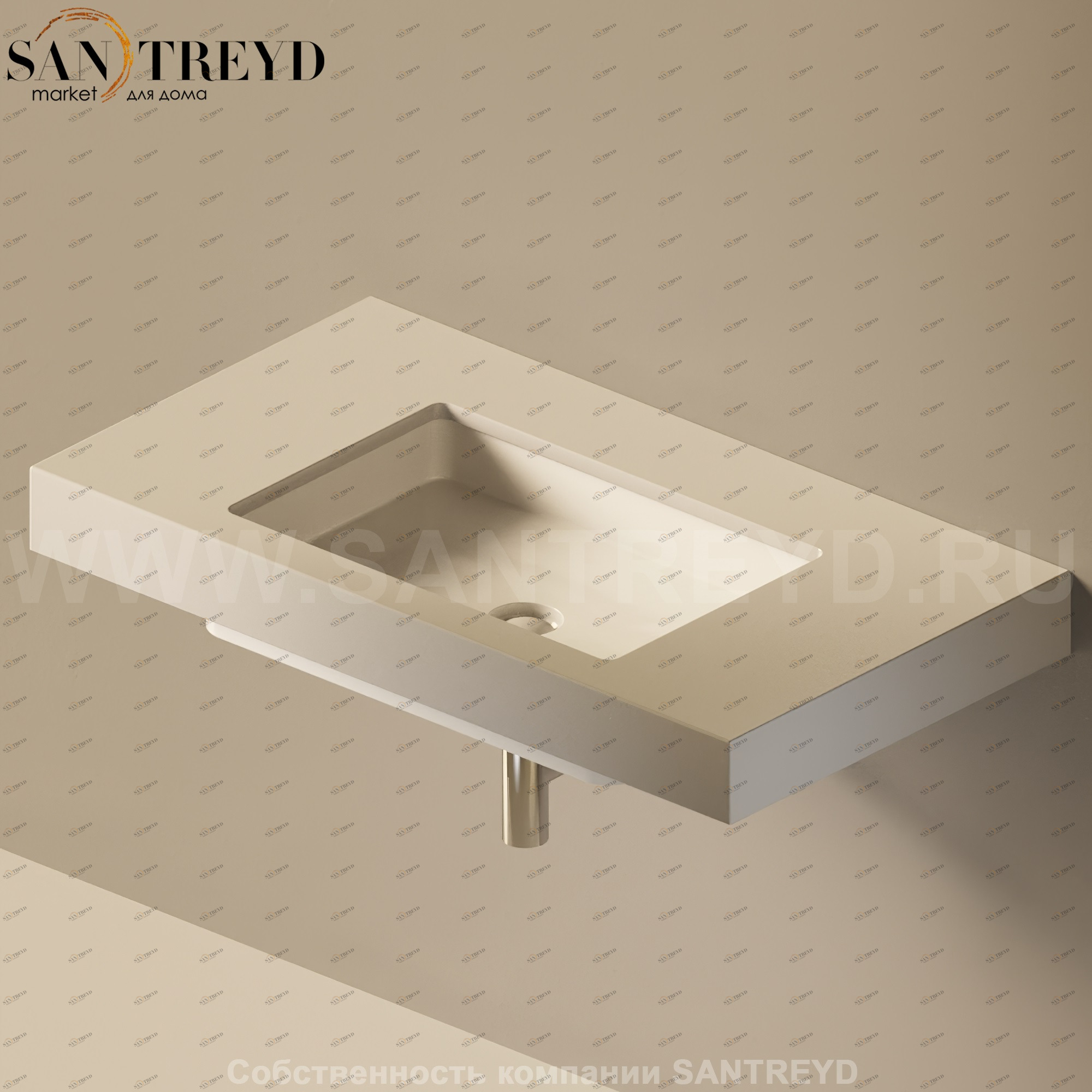 Flaminia FLYMAX Столешница с отверстием под раковину от 100 до 250 см серая FY60SP.7047 Ceramica Flaminia FY60SP7047