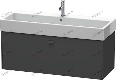 BR405704949 Тумбочка подвесная Brioso #BR4057 1184 x 459 мм Графит матовый, декор Duravit
