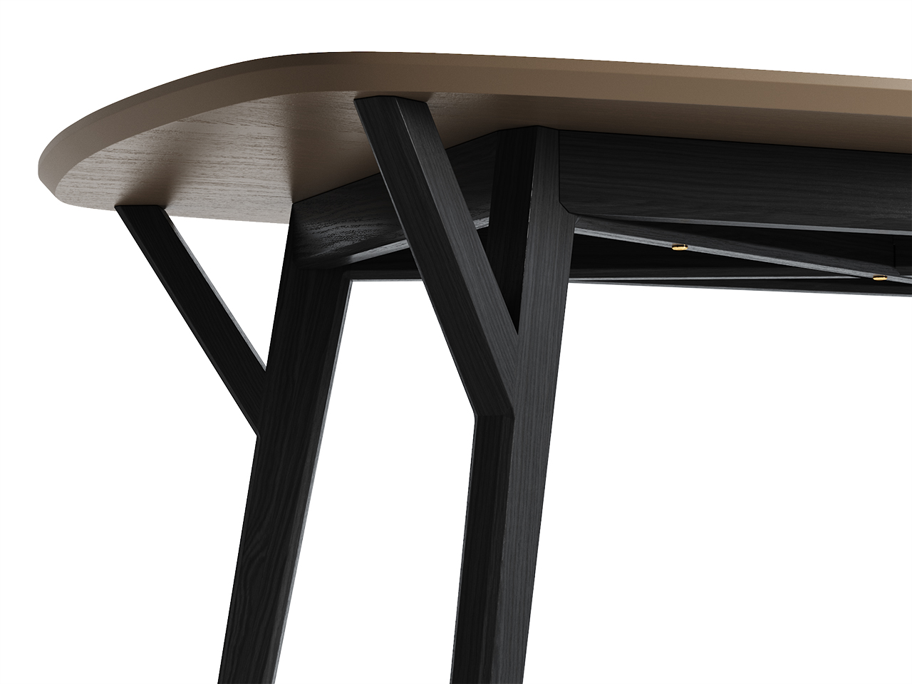 Обеденный стол прямоугольный черный дуб, бежево-серый 140 см THE IDEA  210030 Коричневый  - Вид №2