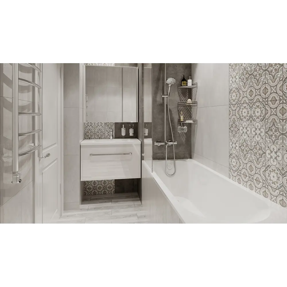 Плитка настенная Stone 30х60 см 1.62 м² цвет светло-серый BELANI STLM-2102867 - Вид №5