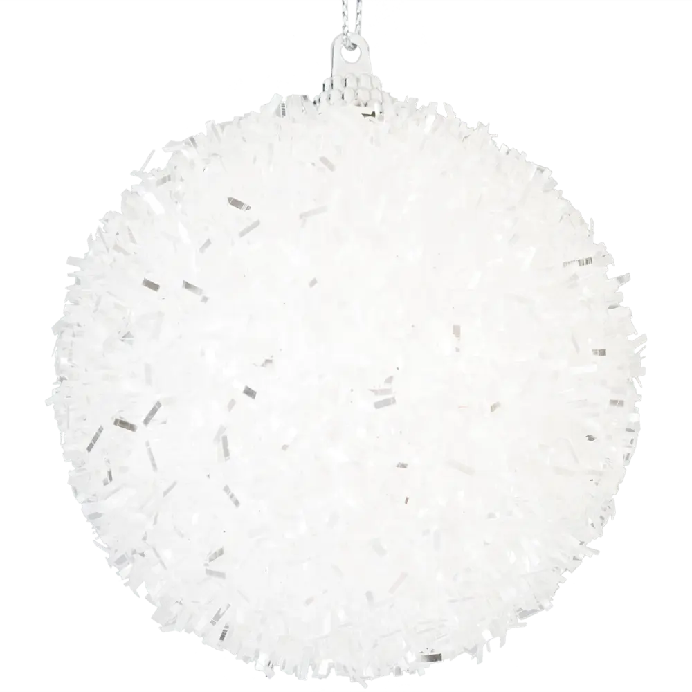 Елочный шар KREAFORTA белый с блестками 8 см 89420666 STLM-1579640 - Вид №1
