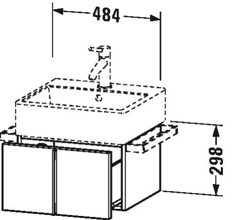 VA612405252 Тумбочка подвесная Vero Air #VA6124 484 x 431 мм Европейский дуб, декор Duravit - Вид №1