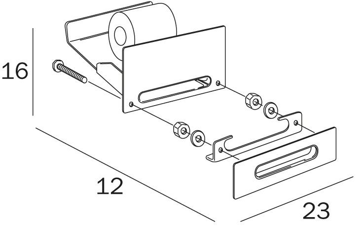INDA® Держатель рулона туалетной бумаги металлический для гостиниц Hotellerie A04270 - Вид №1