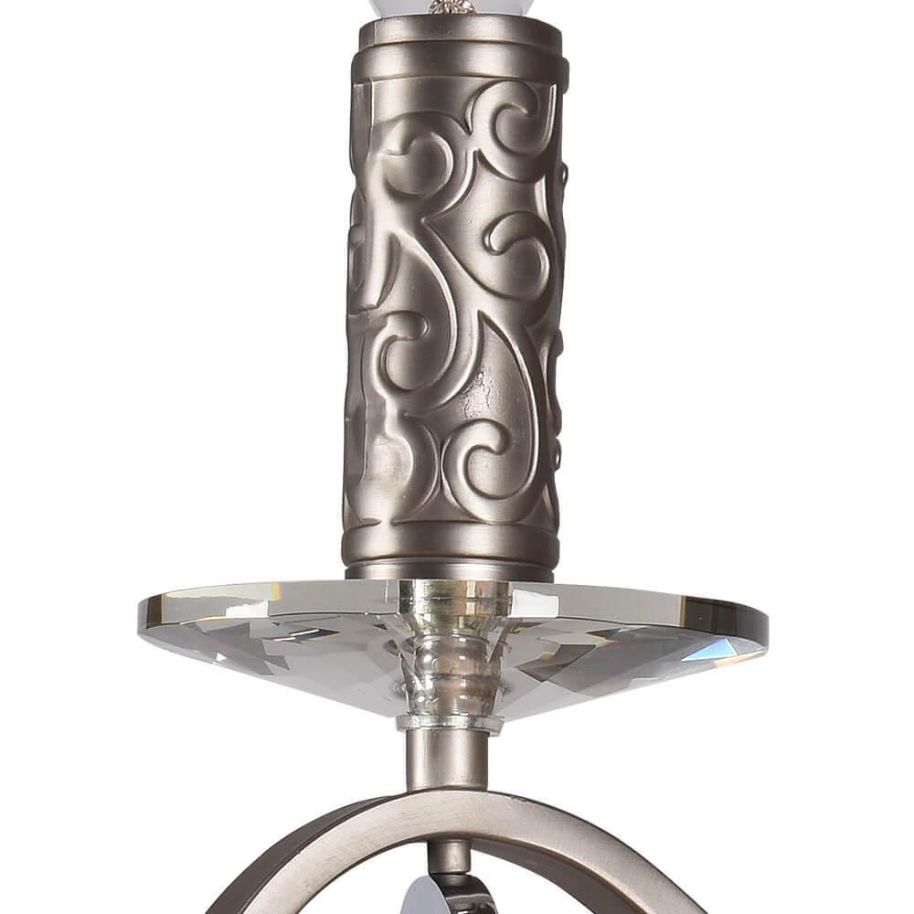 Бра металлическое хром "Орабель" 2036/1W-SNCR-CL LUMIEN HALL СВЕЧА 00-3929832 Серебро  - Вид №1