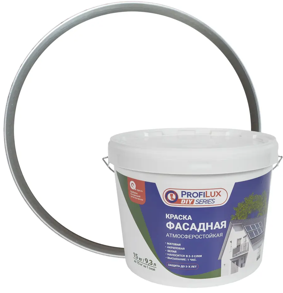 PROFILUX Фасадная матовая краска для наружных работ белого цвета 15 кг 82419185
