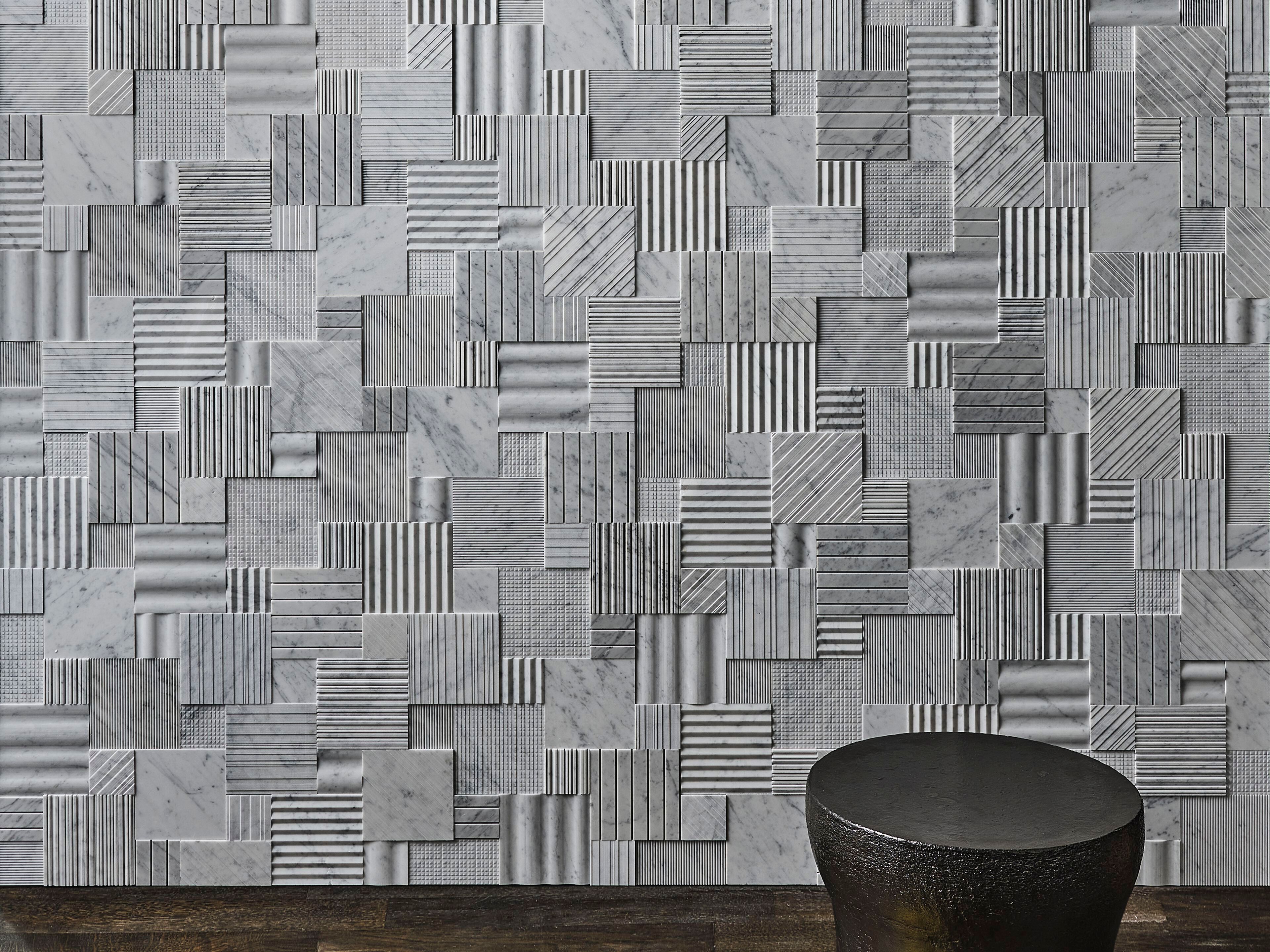 Трехмерное покрытие в Белом Карраре Salvatori пэчворк ARCH-00138263