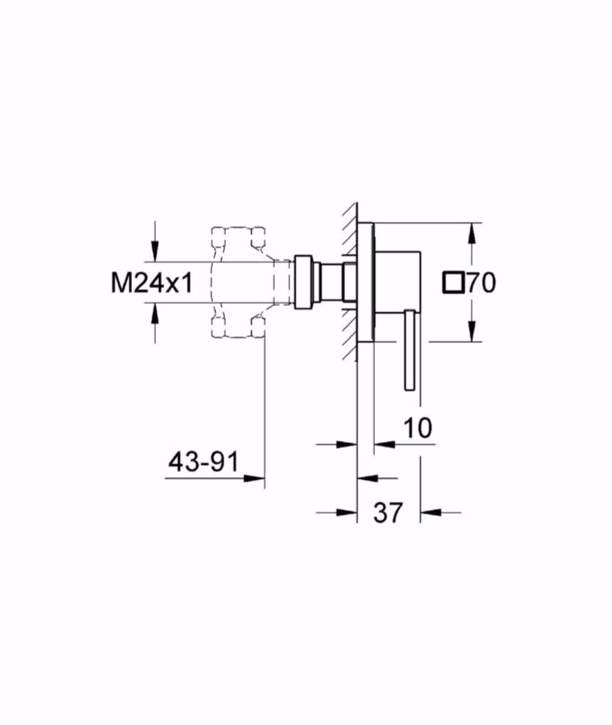 Внешняя часть вентиля GROHE Allure, хром (19384000) - Вид №1