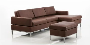 brühl Кожаный диван-кресло с шезлонгом Tomo