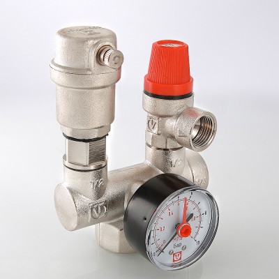 VT.460.0.0 Группа безопасности с латунным корпусом для котла Valtec 1"  - Вид №1