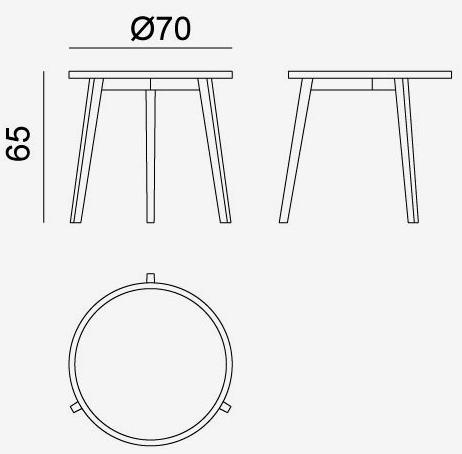Gervasoni Круглый деревянный журнальный столик Gray sun-id-1387502 - Вид №9