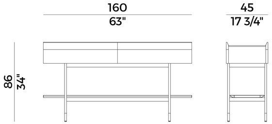 Potocco Прямоугольная консоль с ящиками Arial 870/cs - Вид №3