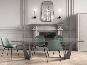 Прямоугольный стеклянный стол