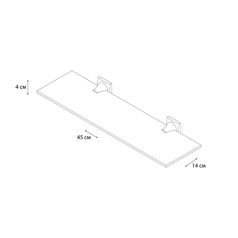 Полка стеклянная (40см) Grampus Ocean GR2003 - Вид №2