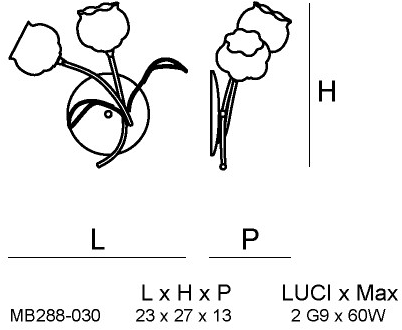 Siru Настенный светильник из муранского стекла Flora Mb 288-030 - Вид №1