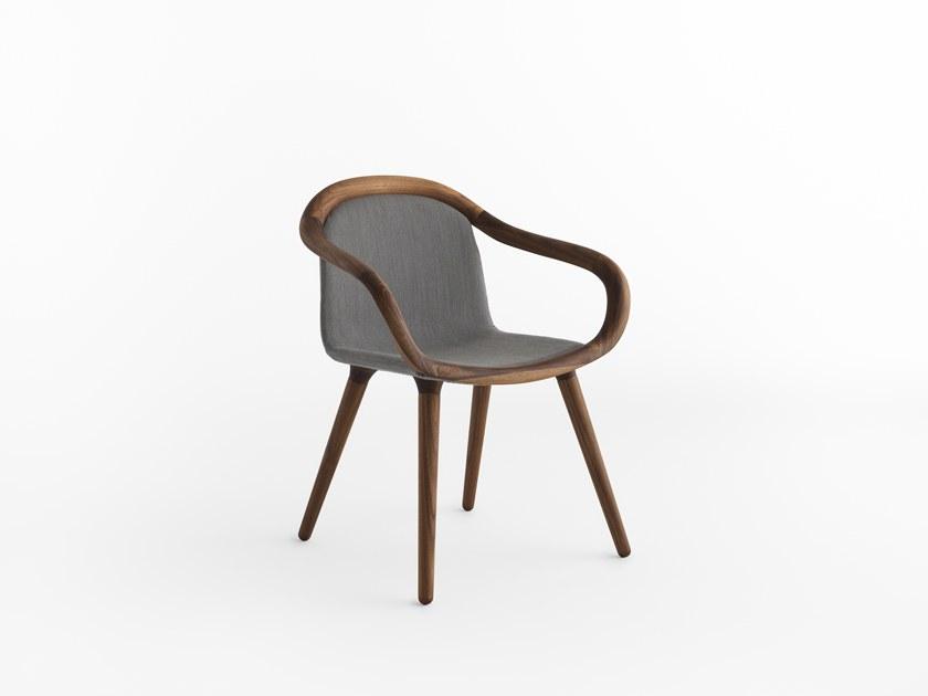 Casamania & Horm Стул из орехового дерева, обитый кожей или тканью, с подлокотниками sun-id-1492474 - Вид №2