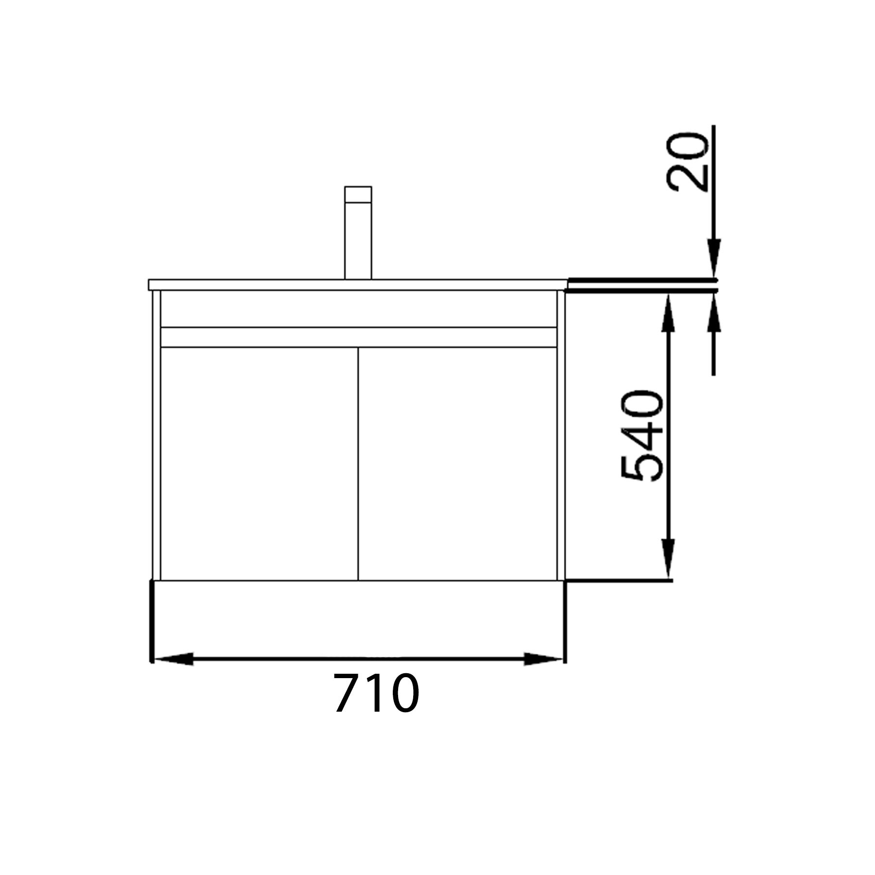 84972 SALGAR Мебель для умывальника NOJA 700 2 дв. WHITE GLOSS LACQUERED + Раковина Глянцевый белый - Вид №1