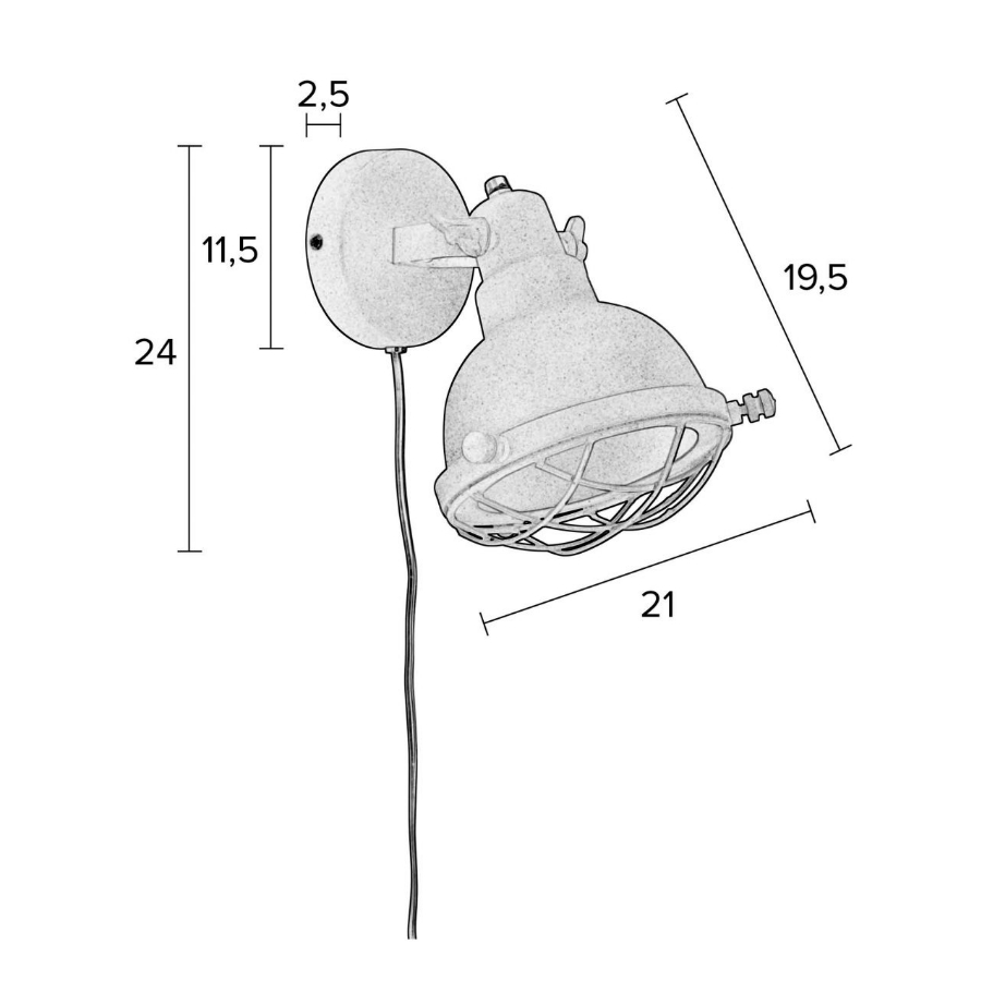 Лампа настенная Evan, серая матовая White Label Living 5400028 - Вид №6