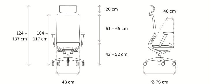 5-спицевое вращающееся офисное кресло Wagner ErgoMedic ARCH-00010956 - Вид №4