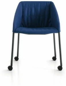 Quinti Sedute Кресло тканевое с подлокотниками для залов ожидания на колесиках Hyway