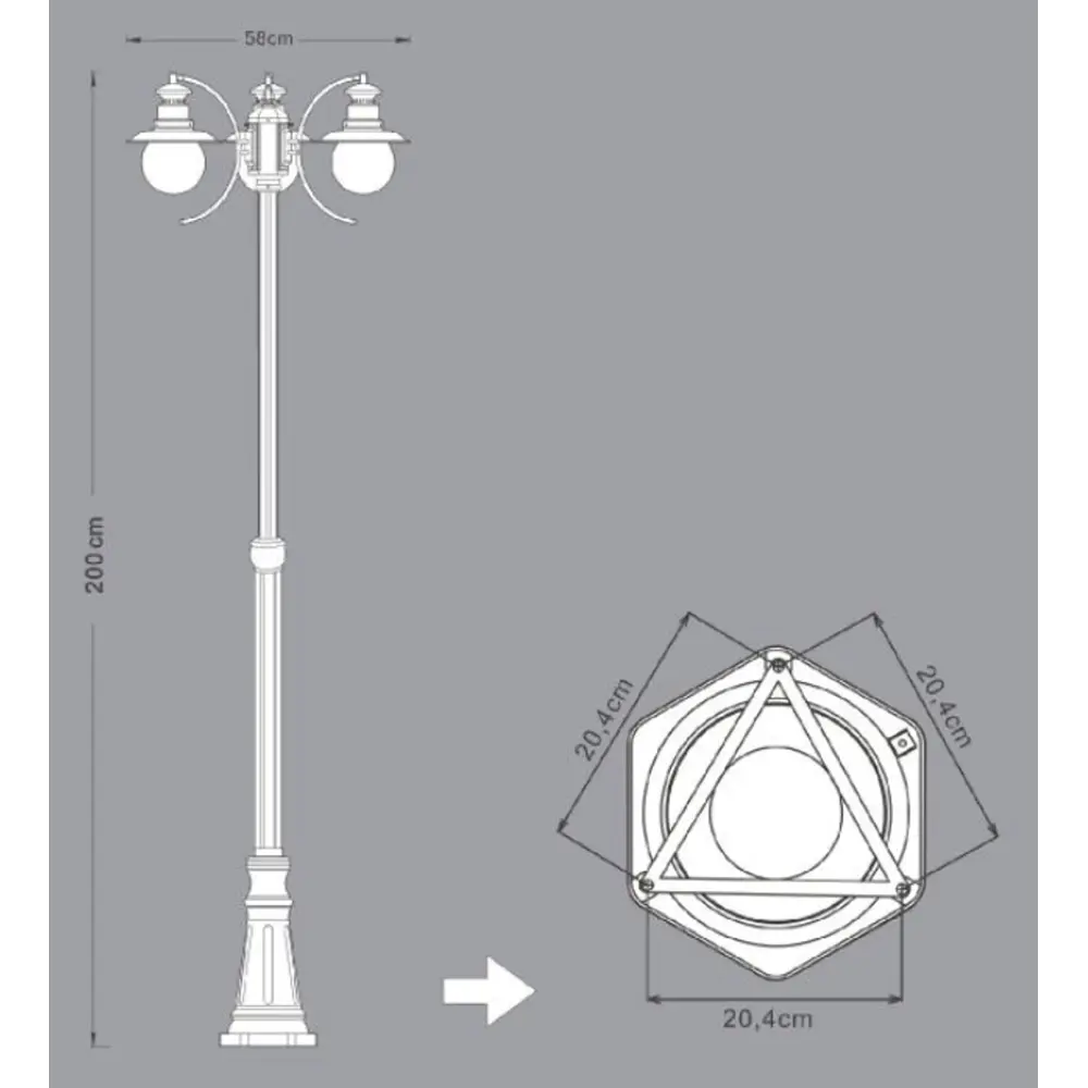 Столб уличный Marina 200 см 81972692 STLM-2197334 INSPIRE  - Вид №5