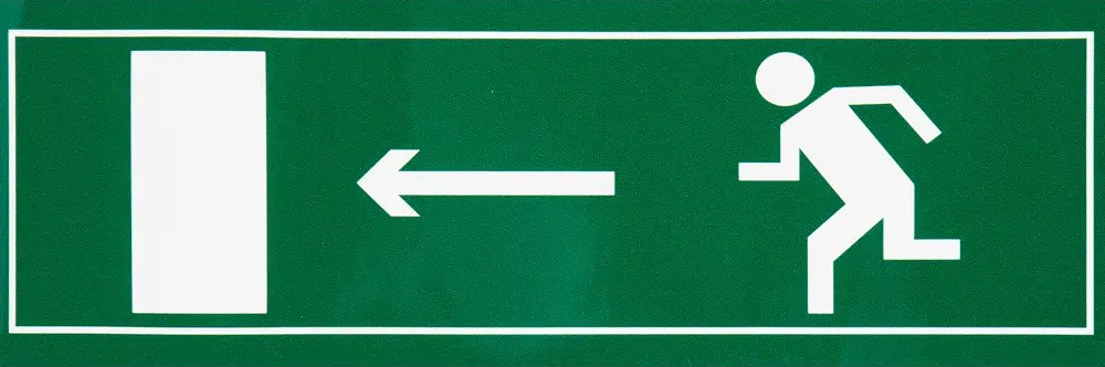 Duck&Dog Наклейка «Направление к эвакуационному выходу налево» 81928278