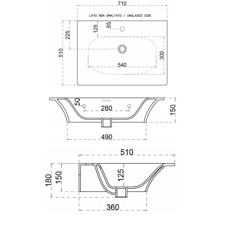43327 Накладная раковина под столешницу  овальная Ceramica Hidra  - Вид №6