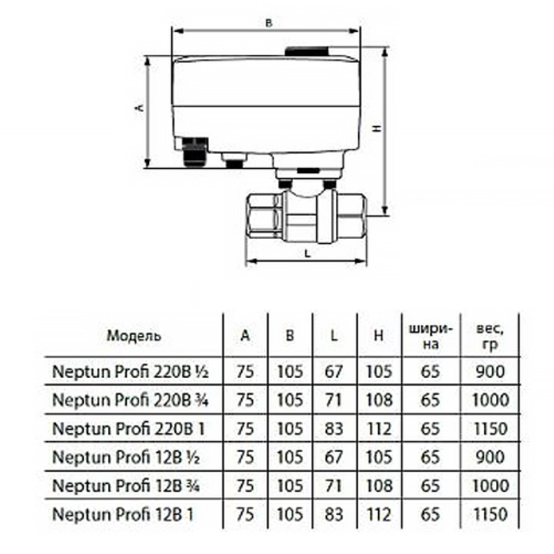 Кран с электроприводом Neptun Profi ССТ 1" 220В 43054115000003 - Вид №4