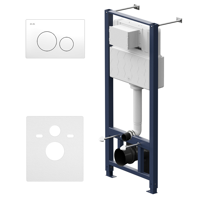 I012704.9001 инсталляция для подвесного унитаза с пневматич клавишей L пластик белый AM.PM Pro