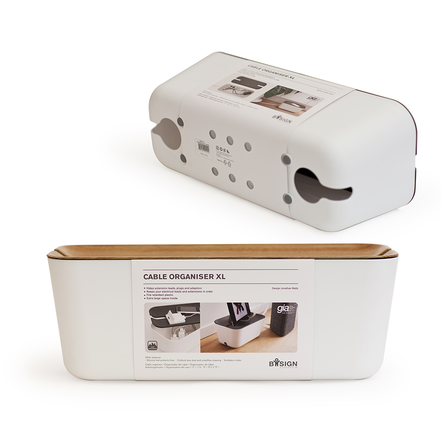 Органайзер бело-коричневый для проводов большой Hideaway BOSIGN  00-3872109 Белый;коричневый  - Вид №4
