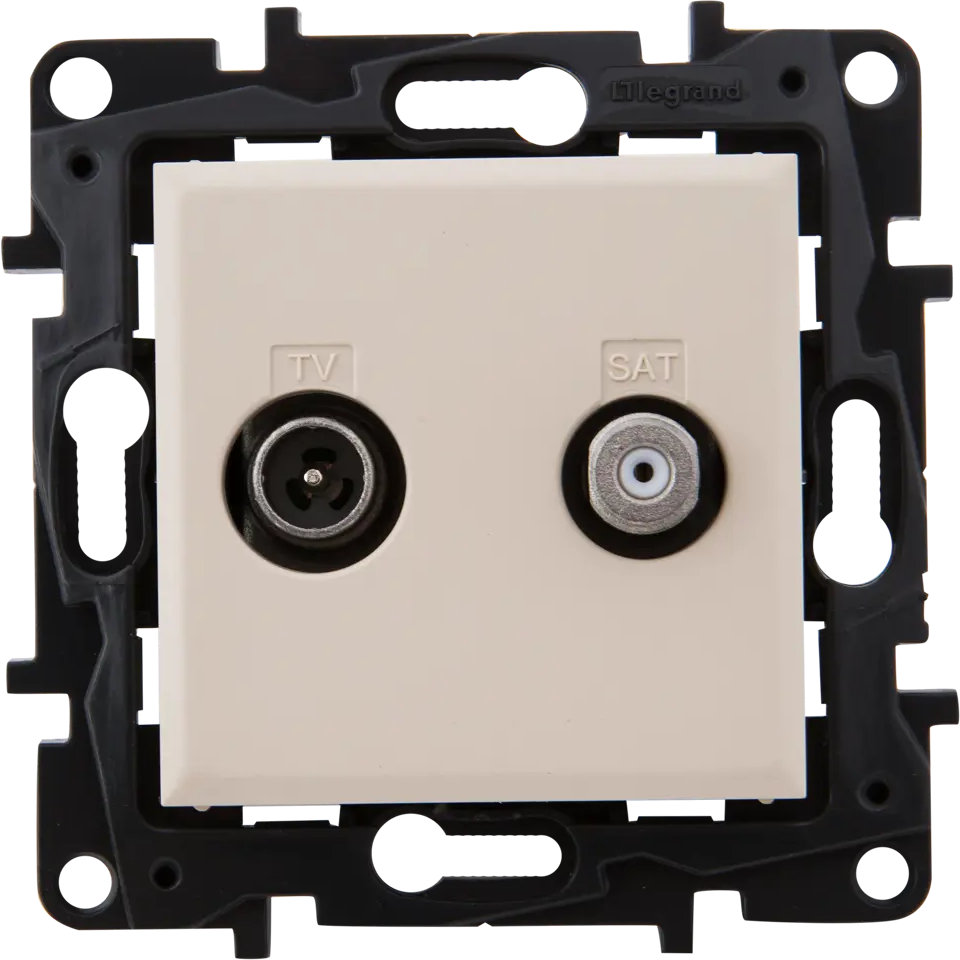 Legrand Structura - ТВ-спутниковая розетка двойная, цвет слоновая кость 82064625